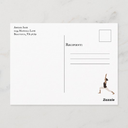 ヨガ金ゴールド、青と赤のマンダラパーソナライズされた ポストカード (裏面)