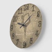 ヨガ陰陽ツリーinタン ラージ壁時計 (傾斜)