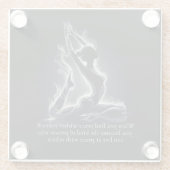 ヨガ霊気インストラクター一本足キングピジョンポーズ ガラスコースター (裏面)