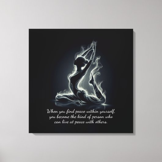 ヨガ霊気インストラクター一本足キングピジョンポーズ キャンバスプリント (正面)