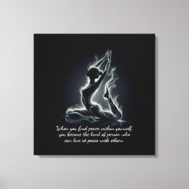 ヨガ霊気インストラクター一本足キングピジョンポーズ キャンバスプリント