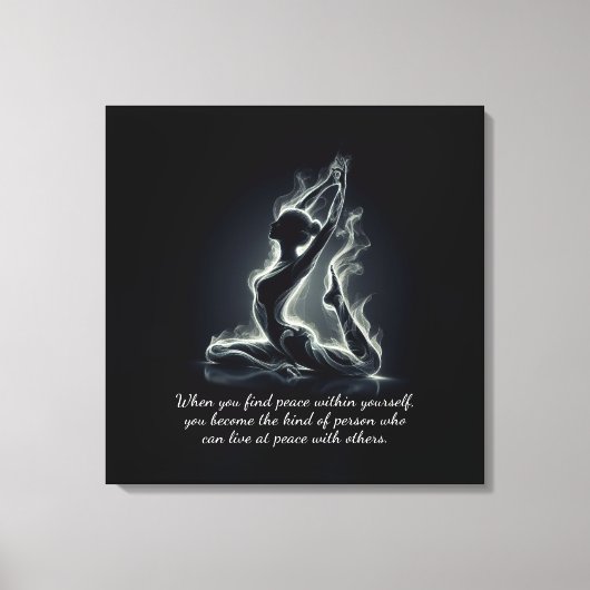 ヨガ霊気インストラクター一本足キングピジョンポーズ キャンバスプリント (正面)