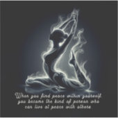 ヨガ霊気インストラクター一本足キングピジョンポーズ シール (正面)