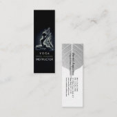 ヨガ霊気インストラクター一本足キングピジョンポーズ スキニー名刺 (正面/裏面)