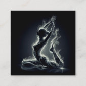 ヨガ霊気インストラクター一本足キングピジョンポーズ スクエア名刺 (正面)