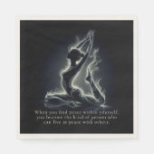 ヨガ霊気インストラクター一本足キングピジョンポーズ スタンダードランチョンナプキン (正面)