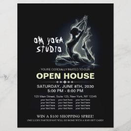 ヨガ霊気インストラクター一本足キングピジョンポーズ チラシ