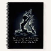 ヨガ霊気インストラクター一本足キングピジョンポーズ ノートブック (正面)