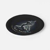 ヨガ霊気インストラクター一本足キングピジョンポーズ ペーパープレート (アングル)