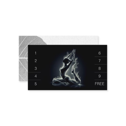 ヨガ霊気インストラクター一本足キングピジョンポーズ ロイヤリティカード (正面/裏面インサイチュ)