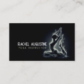 ヨガ霊気インストラクター一本足キングピジョンポーズ 名刺 (正面)