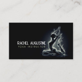 ヨガ霊気インストラクター一本足キングピジョンポーズ 名刺