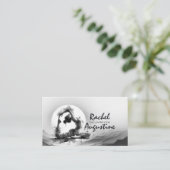 ヨガ霊気インストラクター一本足キングピジョンポーズ 名刺 (スタンド正面)