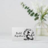 ヨガ霊気インストラクター一本足キングピジョンポーズ 名刺 (スタンド正面)