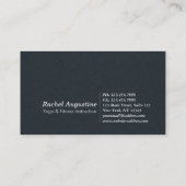 ヨガ霊気インストラクター一本足キングピジョンポーズ 名刺 (裏面)