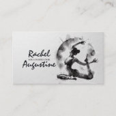 ヨガ霊気インストラクター一本足キングピジョンポーズ 名刺 (正面)