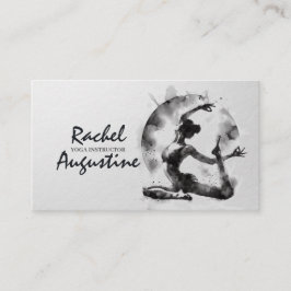ヨガ霊気インストラクター一本足キングピジョンポーズ 名刺