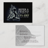 ヨガ霊気インストラクター一本足キングピジョンポーズ 紹介カード (正面/裏面)