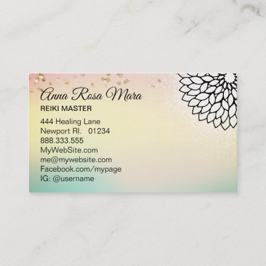 *~*ヨガ霊気エナジーヒーラーマンダラロータスマッサージ 名刺 (裏面)