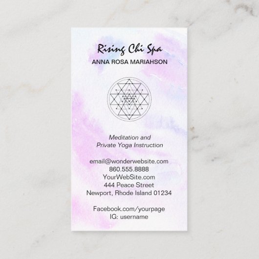 *~*ヨガ霊気マッサージ聖幾何学パステル 名刺 (裏面)