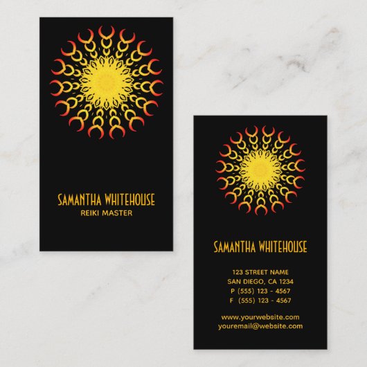 ヨガ霊気マンダラサン抽象芸術名刺 名刺 (正面/裏面)
