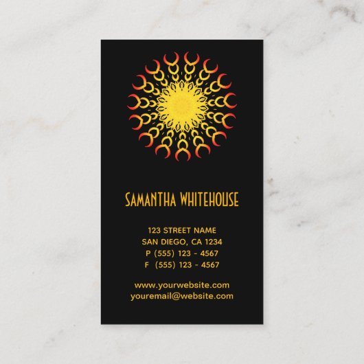 ヨガ霊気マンダラサン抽象芸術名刺 名刺 (裏面)