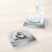 ヨガ霊気一本足キングピジョンポーズウォーター色 ガラスコースター (アングル)