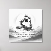 ヨガ霊気一本足キングピジョンポーズウォーター色 キャンバスプリント (正面)