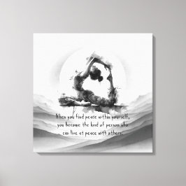 ヨガ霊気一本足キングピジョンポーズウォーター色 キャンバスプリント