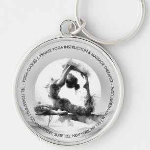 ヨガ霊気一本足キングピジョンポーズウォーター色 キーホルダー