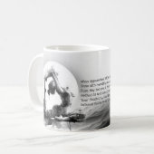 ヨガ霊気一本足キングピジョンポーズウォーター色 コーヒーマグカップ (正面左)