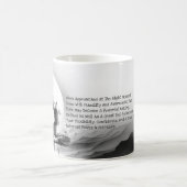 ヨガ霊気一本足キングピジョンポーズウォーター色 コーヒーマグカップ (中央)