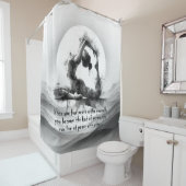 ヨガ霊気一本足キングピジョンポーズウォーター色 シャワーカーテン (インサイチュ)