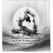 ヨガ霊気一本足キングピジョンポーズウォーター色 シャワーカーテン (正面)