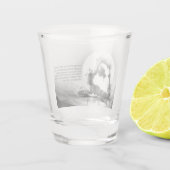 ヨガ霊気一本足キングピジョンポーズウォーター色 ショットグラス (裏面)