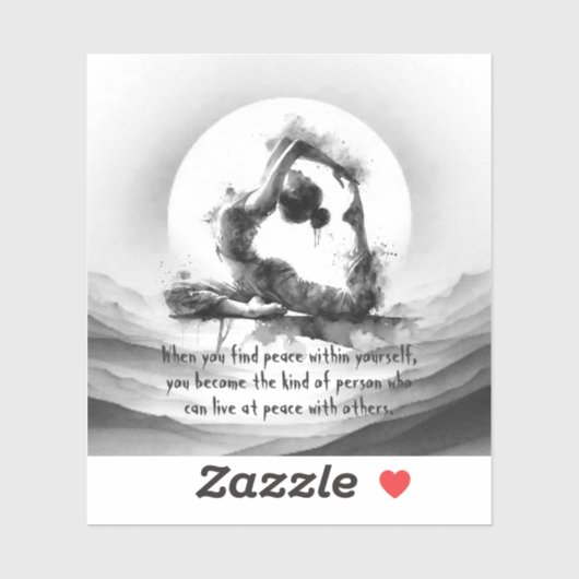 ヨガ霊気一本足キングピジョンポーズウォーター色 シール (シート)