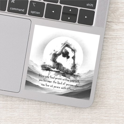 ヨガ霊気一本足キングピジョンポーズウォーター色 シール (詳細)