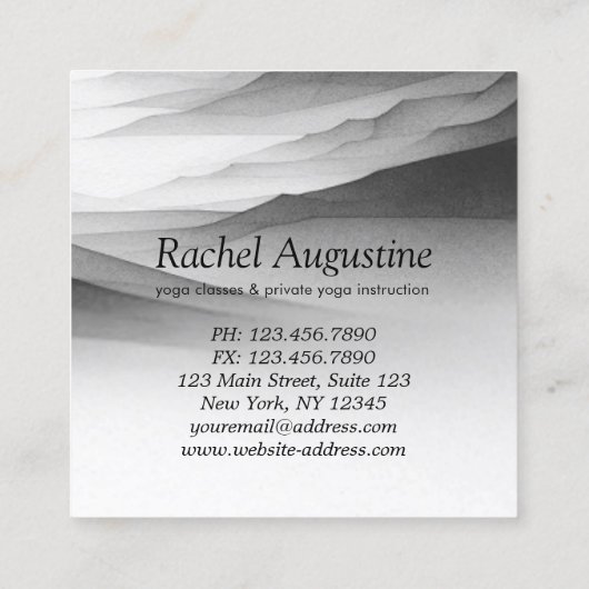 ヨガ霊気一本足キングピジョンポーズウォーター色 スクエア名刺 (裏面)