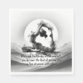 ヨガ霊気一本足キングピジョンポーズウォーター色 スタンダードランチョンナプキン (正面)