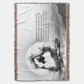 ヨガ霊気一本足キングピジョンポーズウォーター色 スローブランケット (正面縦)