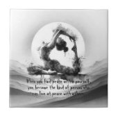 ヨガ霊気一本足キングピジョンポーズウォーター色 タイル (正面)