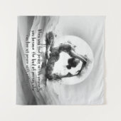 ヨガ霊気一本足キングピジョンポーズウォーター色 タペストリー (正面(横))