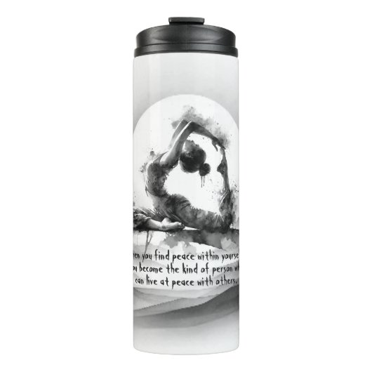 ヨガ霊気一本足キングピジョンポーズウォーター色 タンブラー (正面)