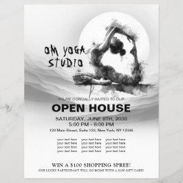 ヨガ霊気一本足キングピジョンポーズウォーター色 チラシ