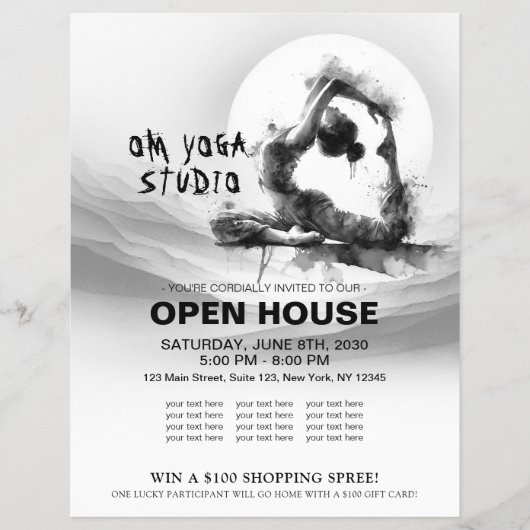 ヨガ霊気一本足キングピジョンポーズウォーター色 チラシ (正面)