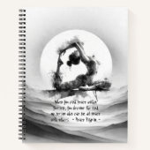 ヨガ霊気一本足キングピジョンポーズウォーター色 ノートブック (正面)