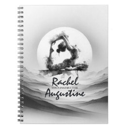 ヨガ霊気一本足キングピジョンポーズウォーター色 ノートブック