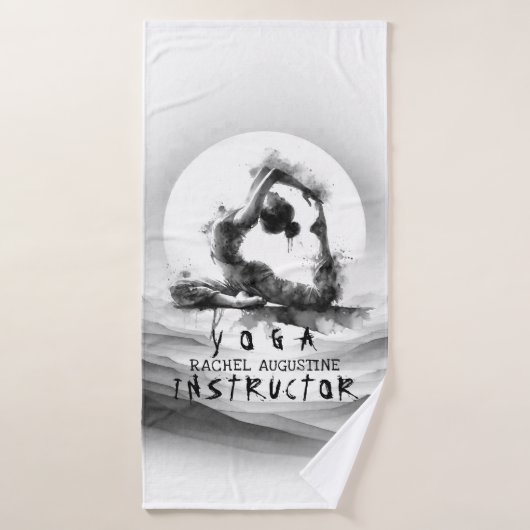 ヨガ霊気一本足キングピジョンポーズウォーター色 バスタオルセット (バスタオル)