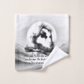 ヨガ霊気一本足キングピジョンポーズウォーター色 バスタオルセット (ウォッシュタオル)