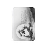 ヨガ霊気一本足キングピジョンポーズウォーター色 バスマット (正面縦)